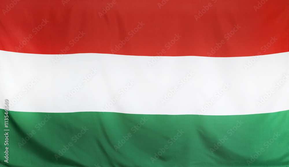  Hungary Flag real fabric seamless close up