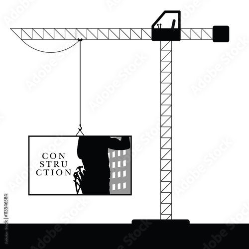 crane steel construction black illustration