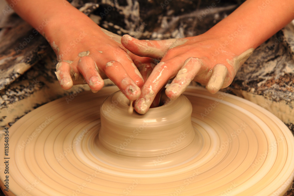 Pottery making close-up...