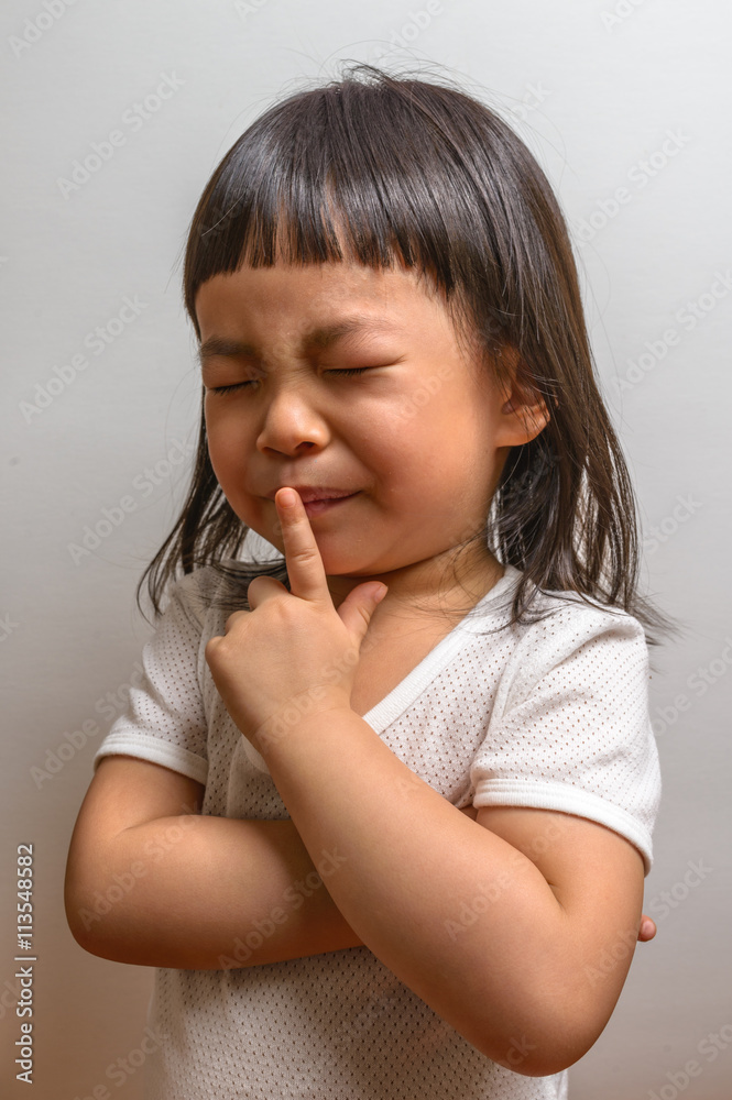 Little girl with gesture Little girl with gesture