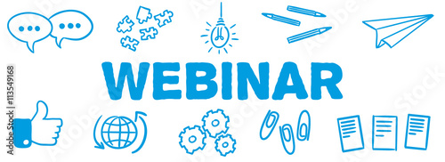 Stick Figure Series Banner Blue / Webinar