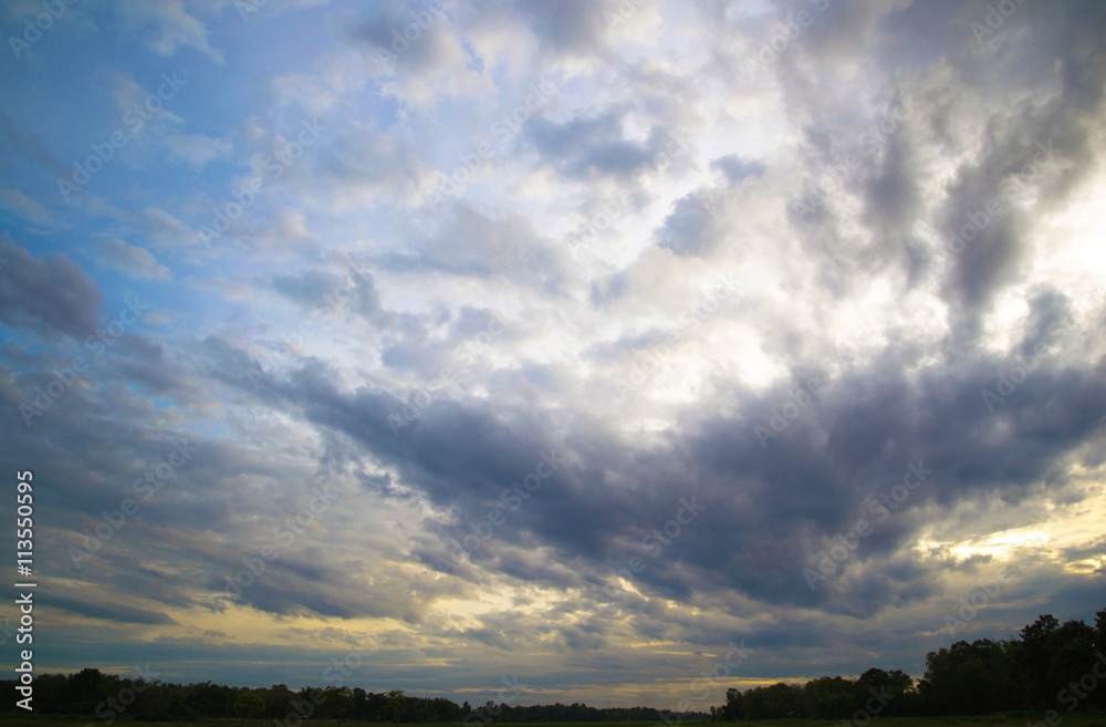 Fototapeta premium sky with clouds and sun