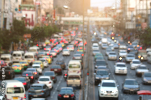 blurred traffic jam with light