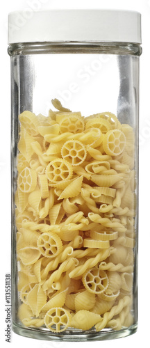Bottle stuffed with pasta