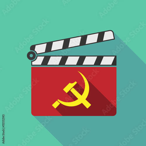 Long shadow clapperboard with  the communist symbol