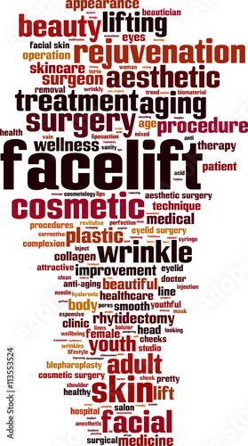 Facelift word cloud concept. Vector illustration