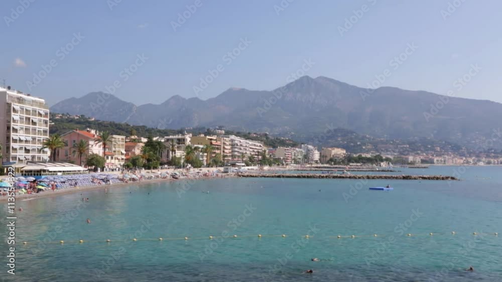 Cap Martin and Roquebrune, French riviera coast with blue sea in a sunny summer day Cap Martin and Roquebrune, French riviera coast with blue sea in a sunny summer day