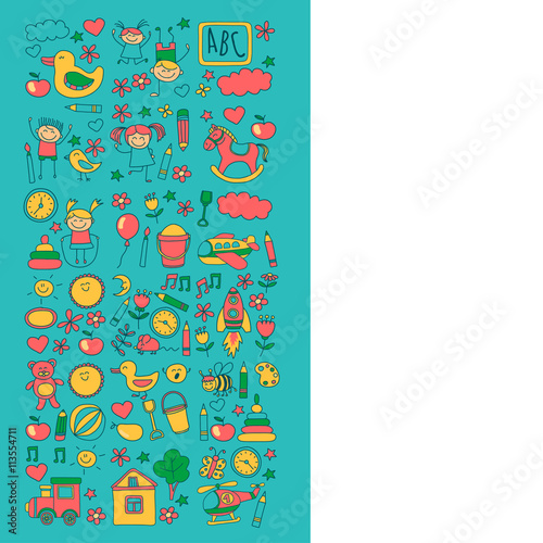 Wallpaper Mural Doodle vector kindergarten elements Torontodigital.ca
