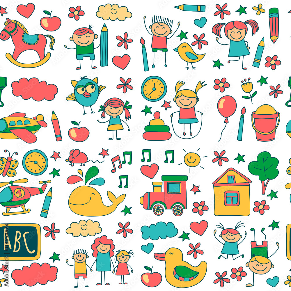 Doodle vector kindergarten elements Doodle vector kindergarten elements