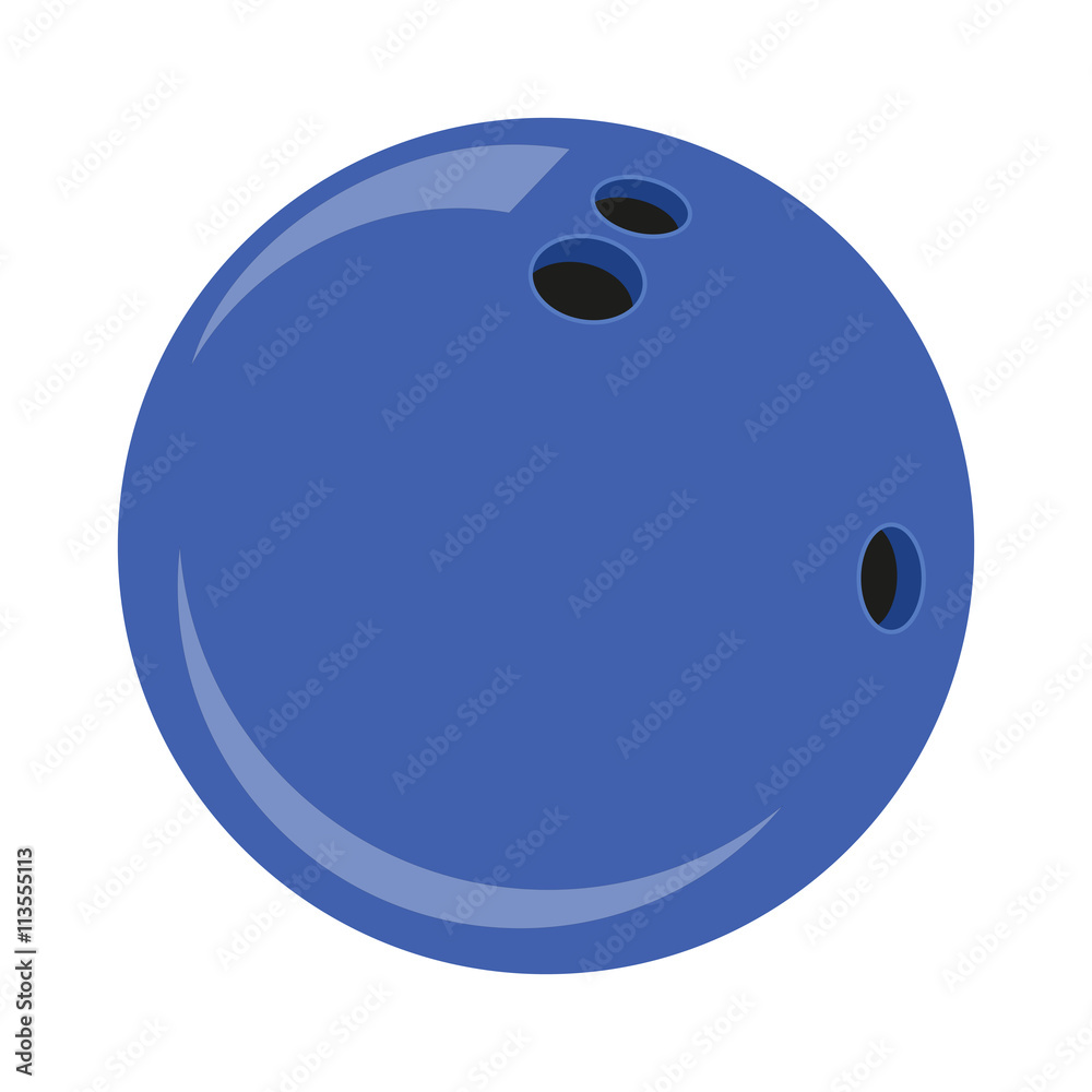 Fototapeta premium Flat icon bowling ball with shadow. Game icon. Vector illustration.