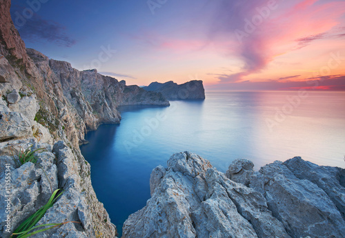 Klippen am Cap Formentor, Mallorca, Sonnenuntergang