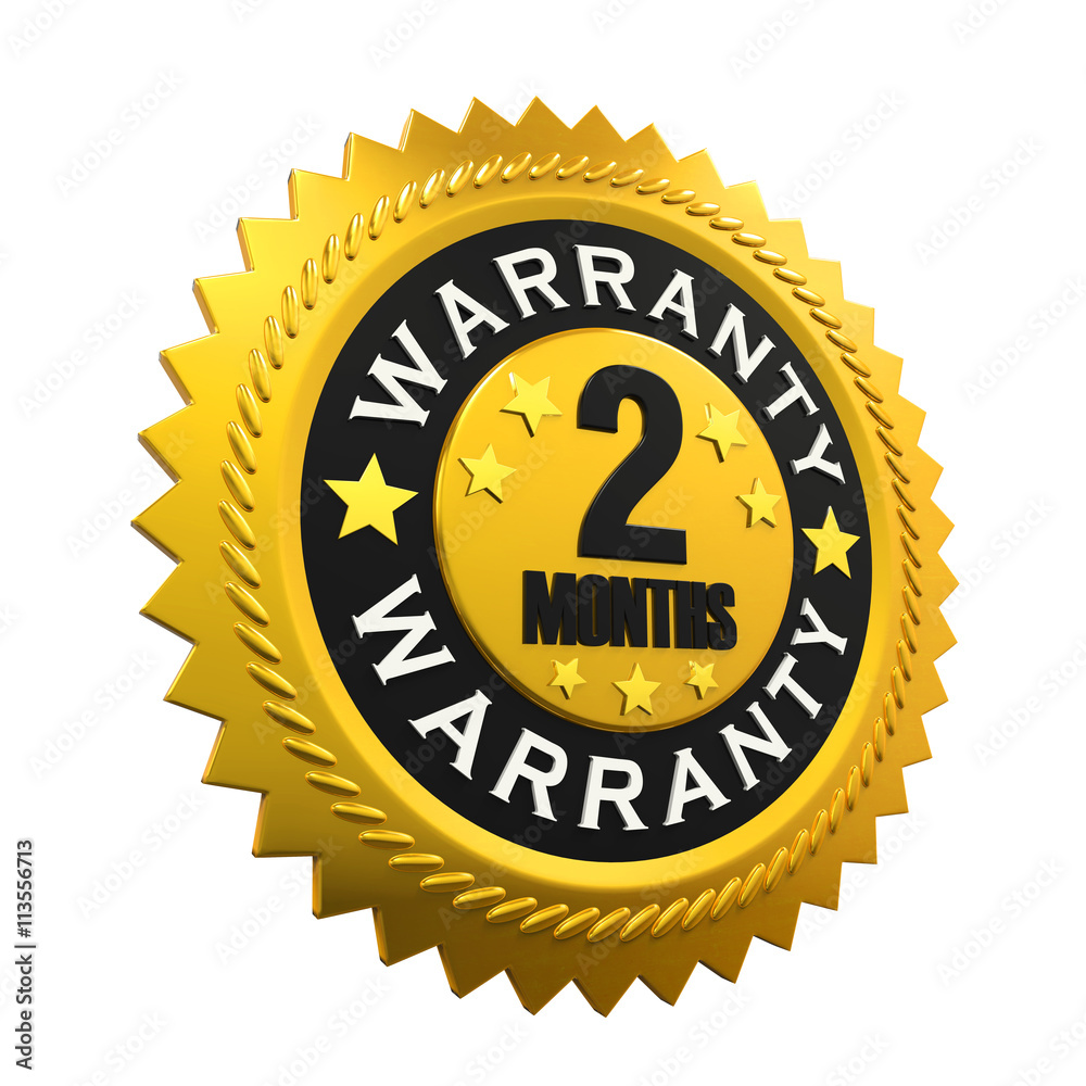 2 Months Warranty Sign. 3D rendering 2 Months Warranty Sign. 3D rendering