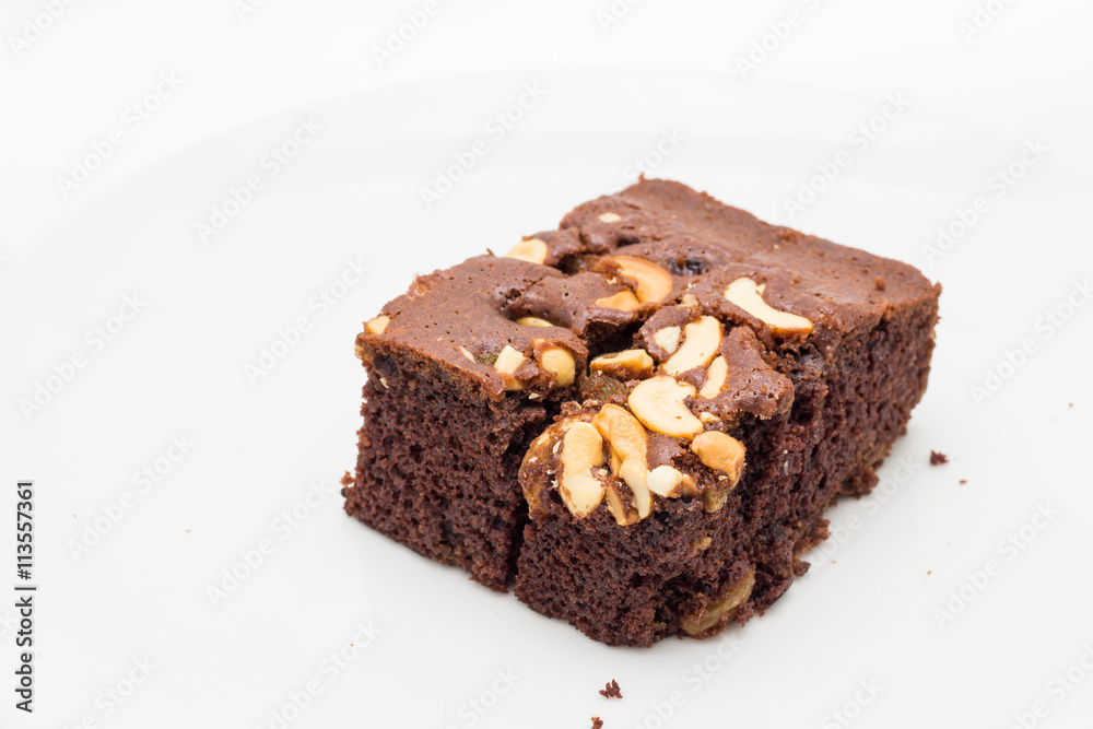 Brownie chocolate cake with raisin and cashews Brownie chocolate cake with raisin and cashews
