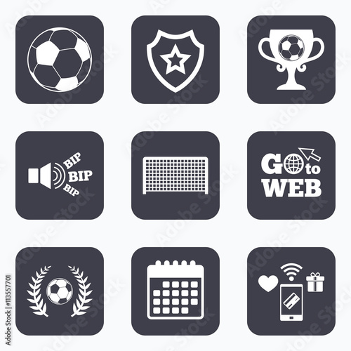 Football icons. Soccer ball sport.