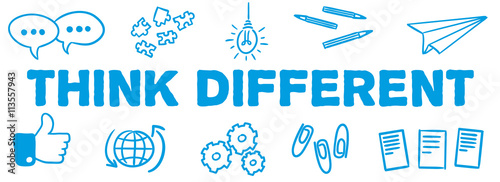 Stick Figure Series Banner Blue / Think different