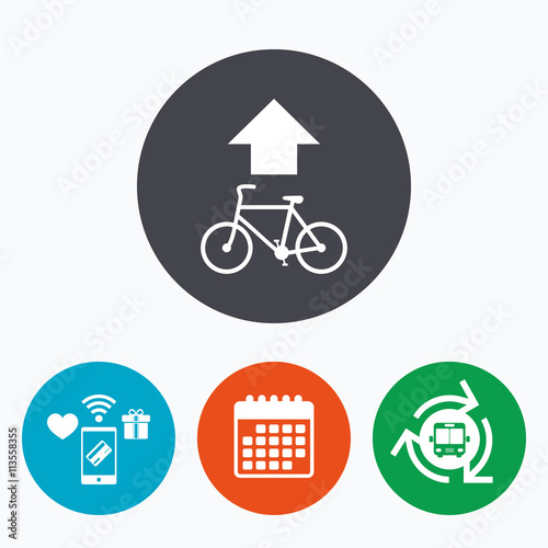 Bicycle path trail sign icon. Cycle path.