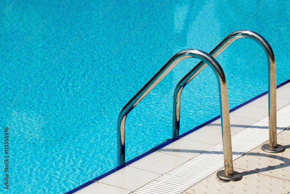 Your private swimming pool with handrail