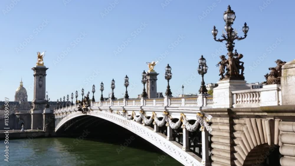 Pont Alexandre III bridge in Paris in the morning, France