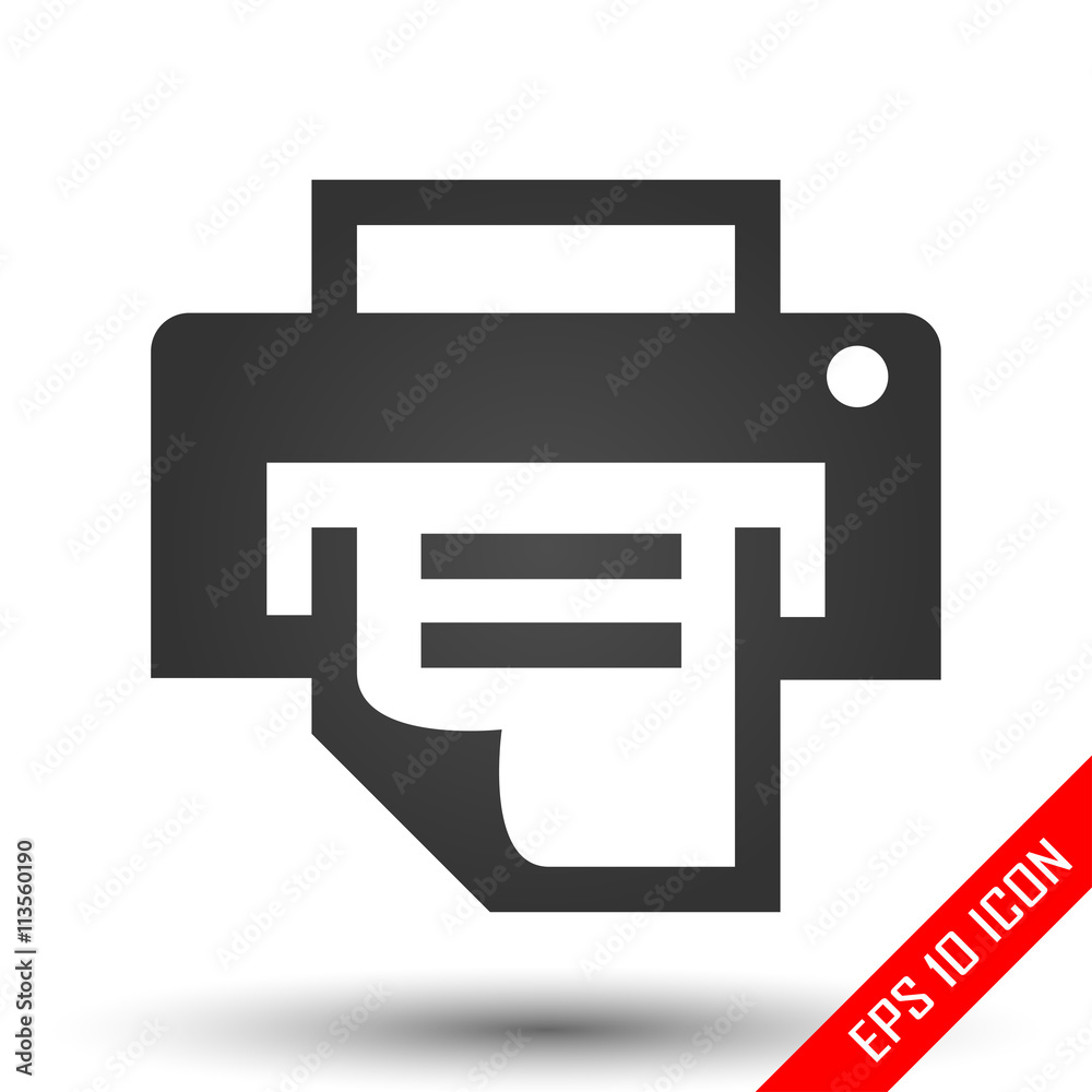Printer icon. Printer flat logo isolated on a white background. Vector illustration. Printer icon. Printer flat logo isolated on a white background. Vector illustration.