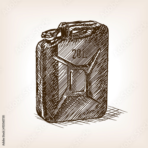 Jerrycan sketch style vector illustration