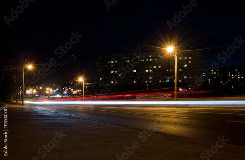 traffic at night city road