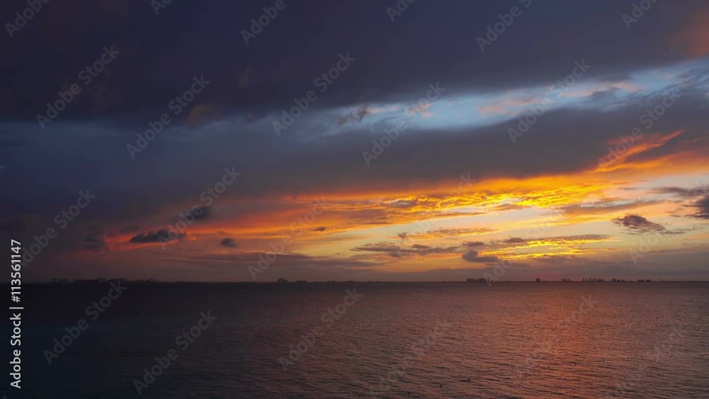 cancun city skyline sea front at the sunset silhouette cancun city skyline sea front at the sunset silhouette