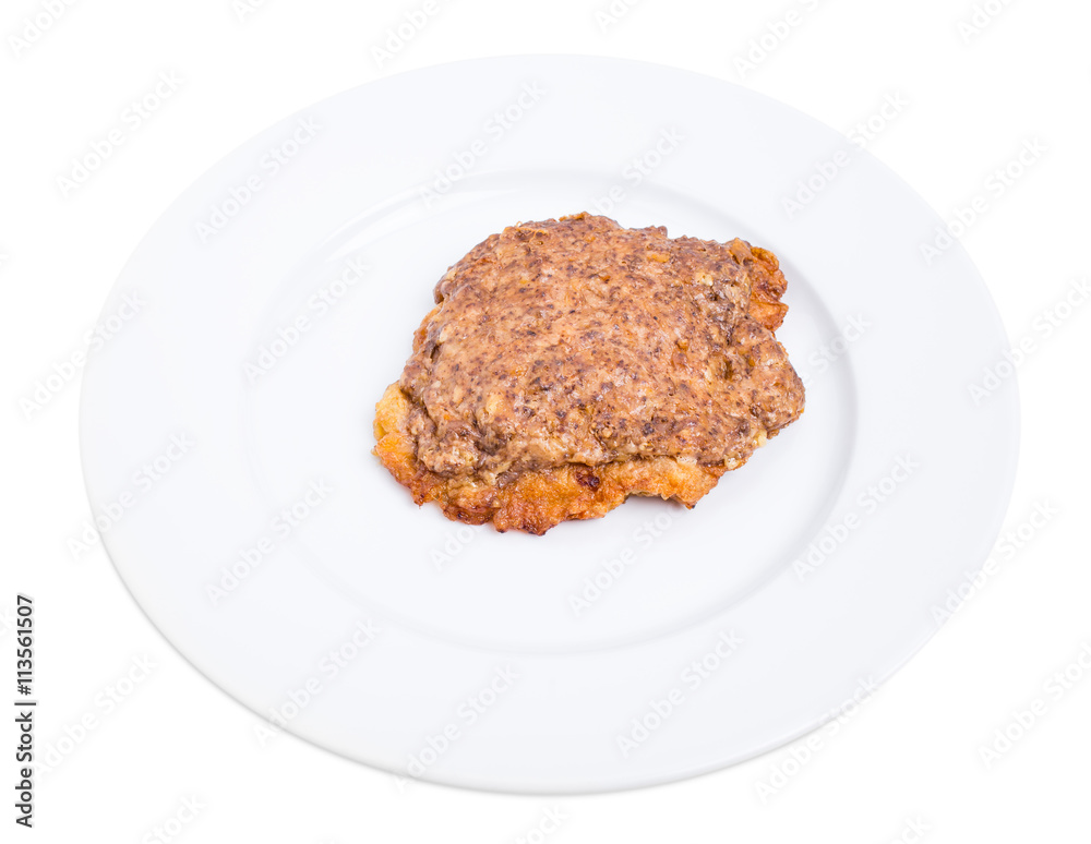 Chicken and mushroom cutlet with cheese. Chicken and mushroom cutlet with cheese.
