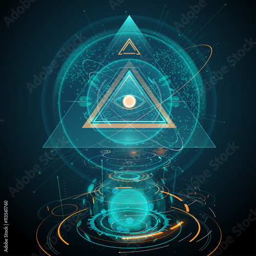 Abstract futuristic all seeing eye illustration