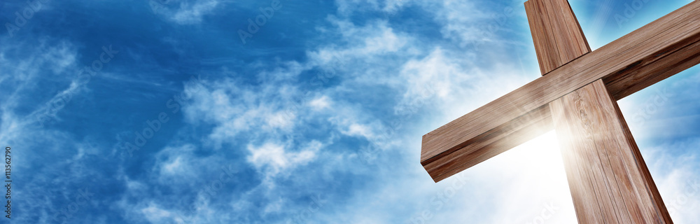 Obraz premium Chwalebny drewniany krzyż