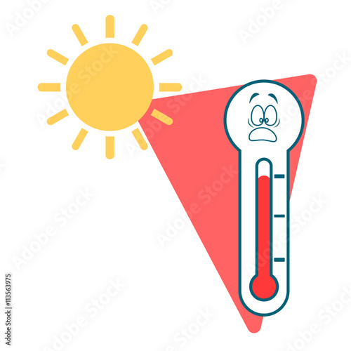 Thermometer indicates high temperature