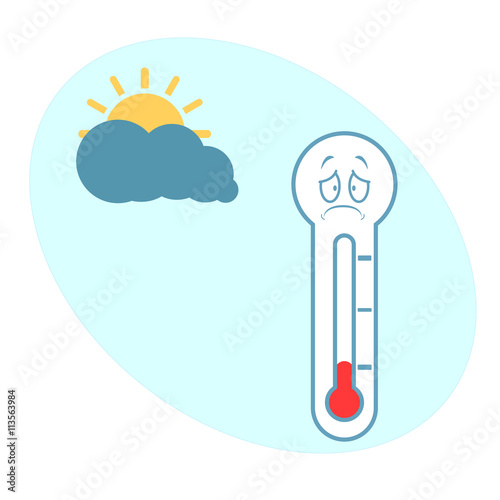 Thermometer indicates low temperature