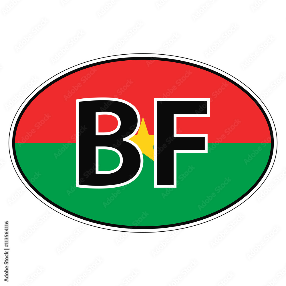 Sticker on car, flag Burkina Faso Sticker on car, flag Burkina Faso