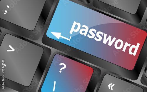 concept of accessibility with password button on the laptop, keyboard key . keyboard keys. vector illustration