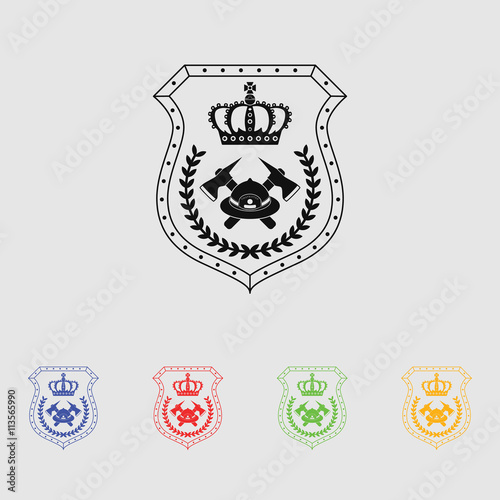 Firefighter Badge vector icon