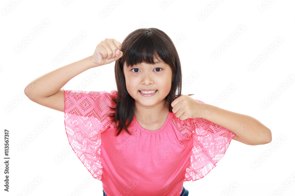 ガッツポーズの女の子 ガッツポーズの女の子