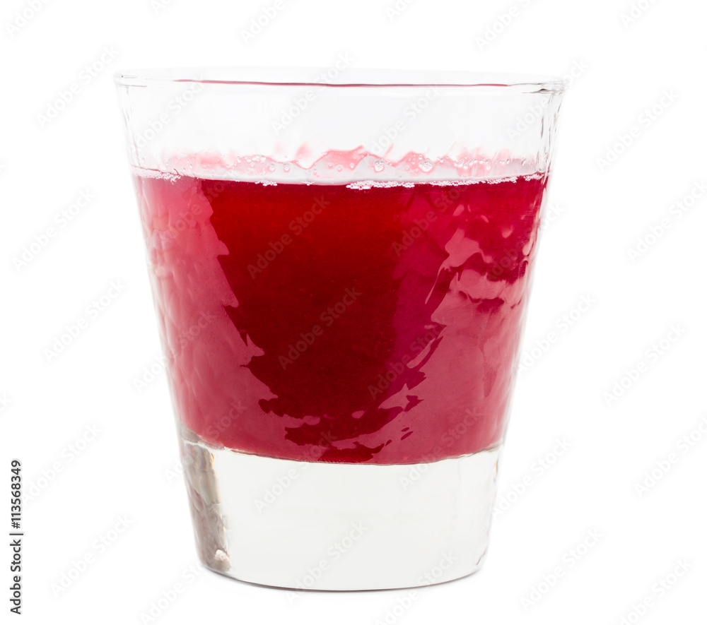 Glass with cherry jelly. Glass with cherry jelly.
