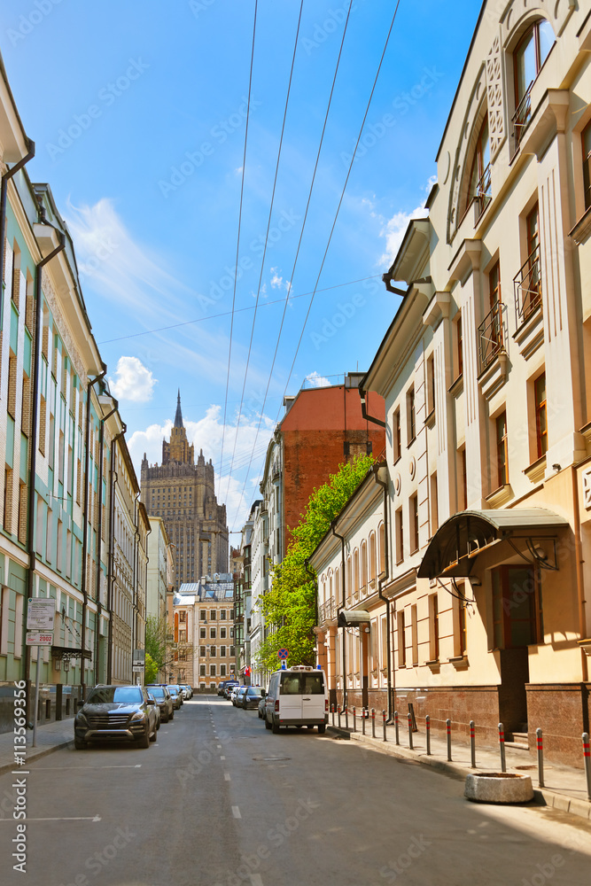 Old street in centre of Moscow Russia