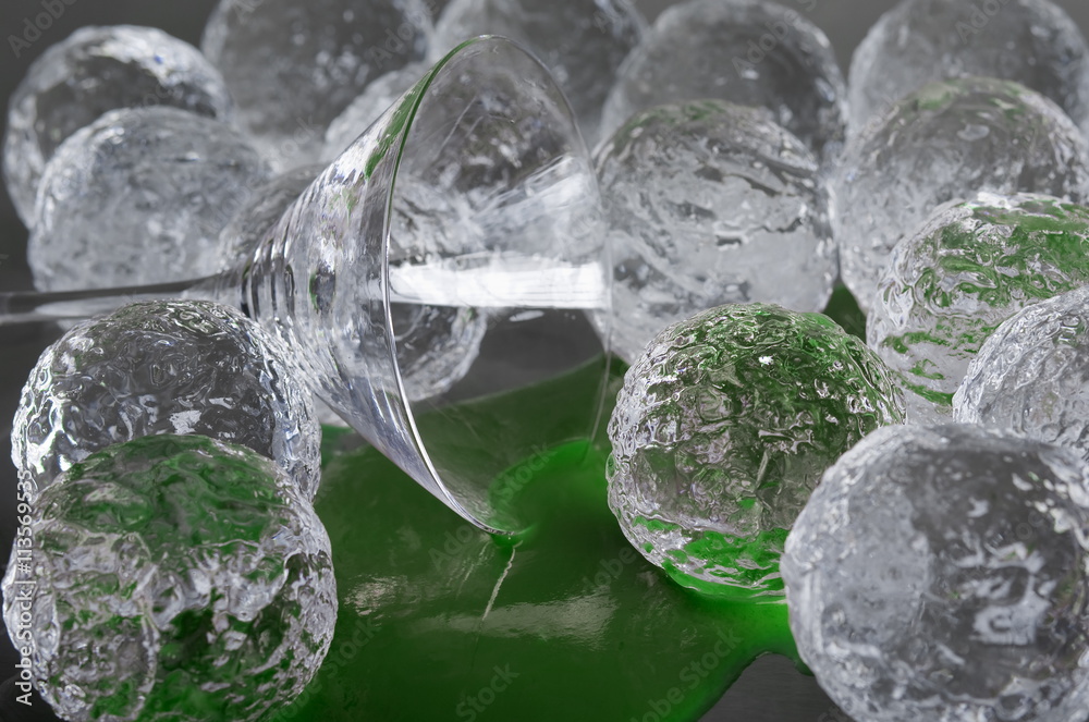 Ice Balls with Glass - Green