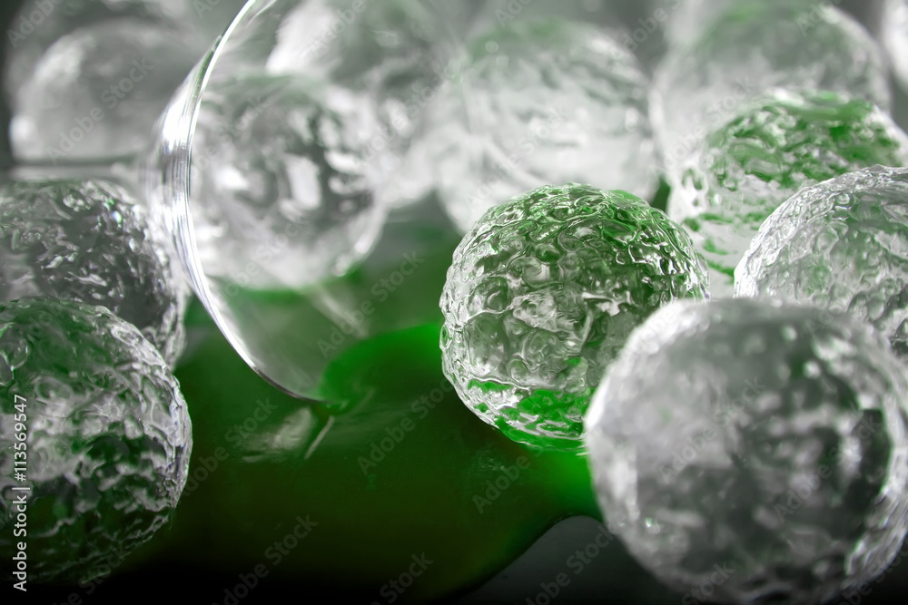 Ice Balls with Glass - Green