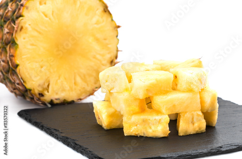 pineapple slices over white