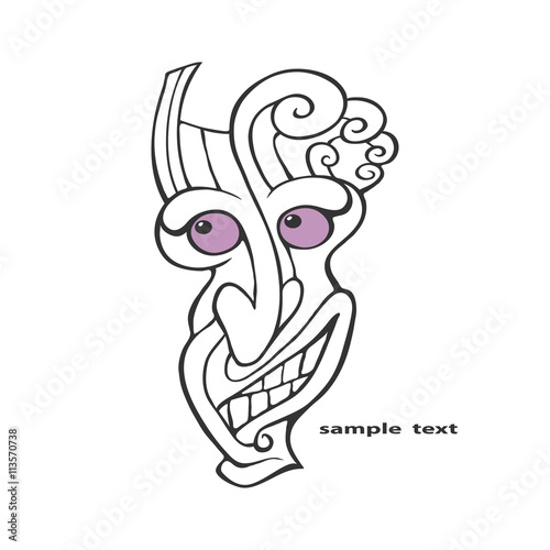 Mask good demon on a white