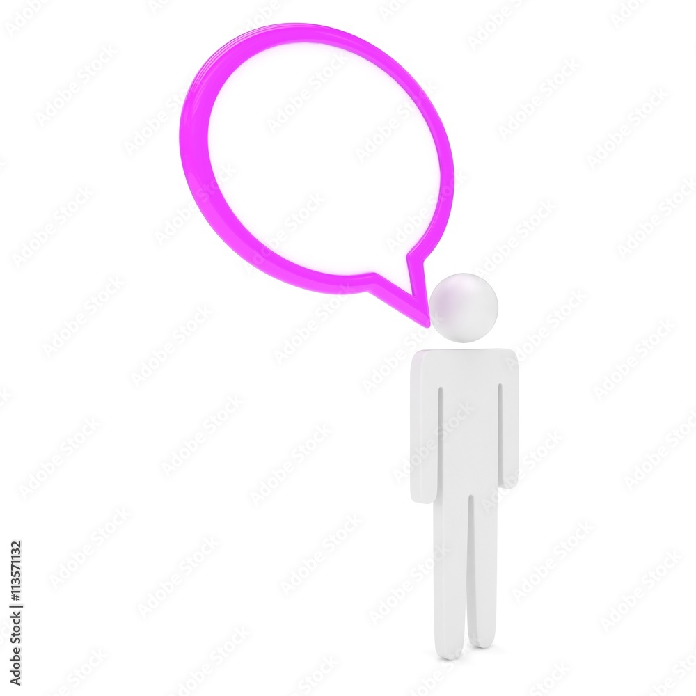 3d man with talk bubbles isolated over a white background. 3d rendering. 3d man with talk bubbles isolated over a white background. 3d rendering.