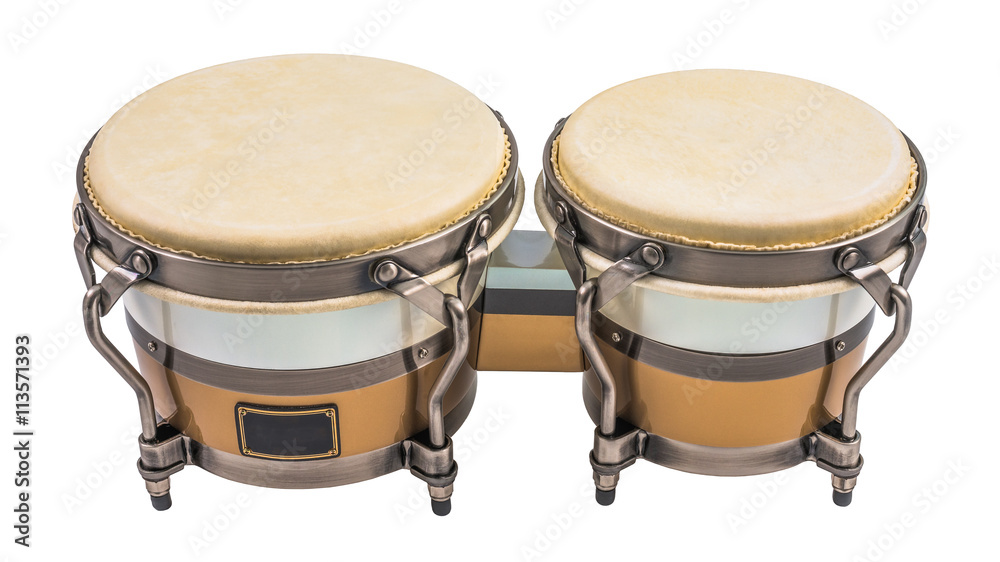 Set of Bongo Drums Isolated on a White Background. Latin
