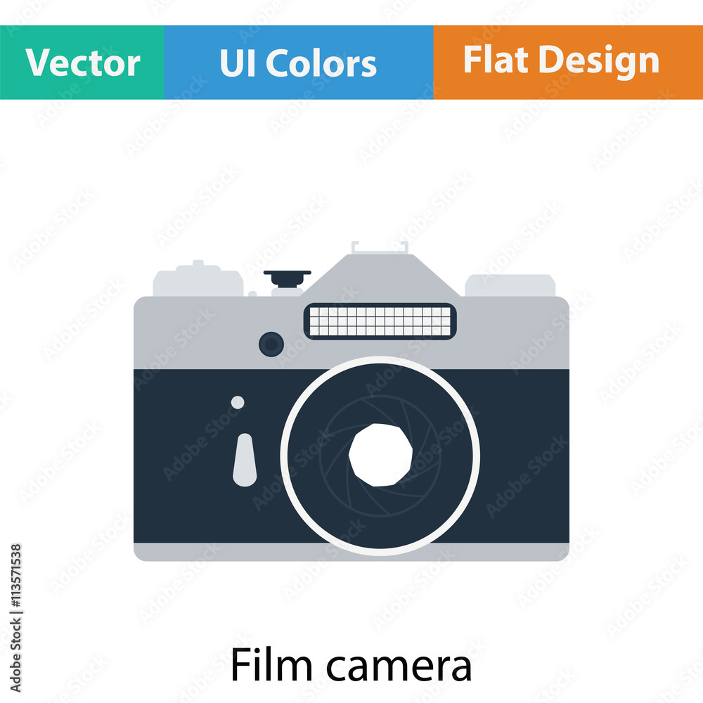 Icon of retro film photo camera Icon of retro film photo camera