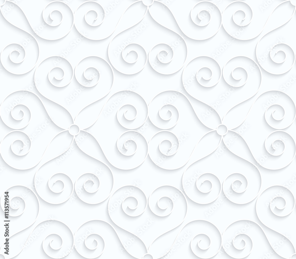 Quilling white paper hearts with swirls Quilling white paper hearts with swirls