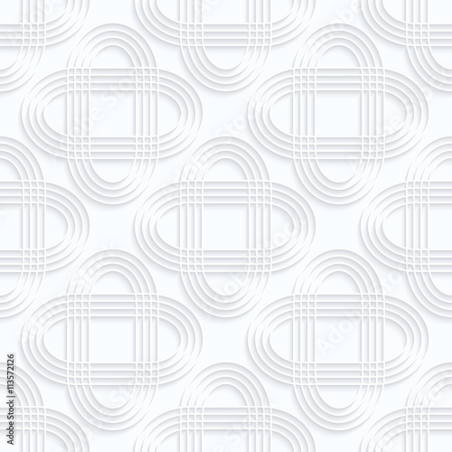 Quilling white paper striped intersecting ovals