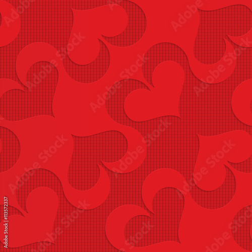 Red diagonal spades on checkered background