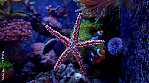 Obraz na płótnie Aquarium scene with Starfish