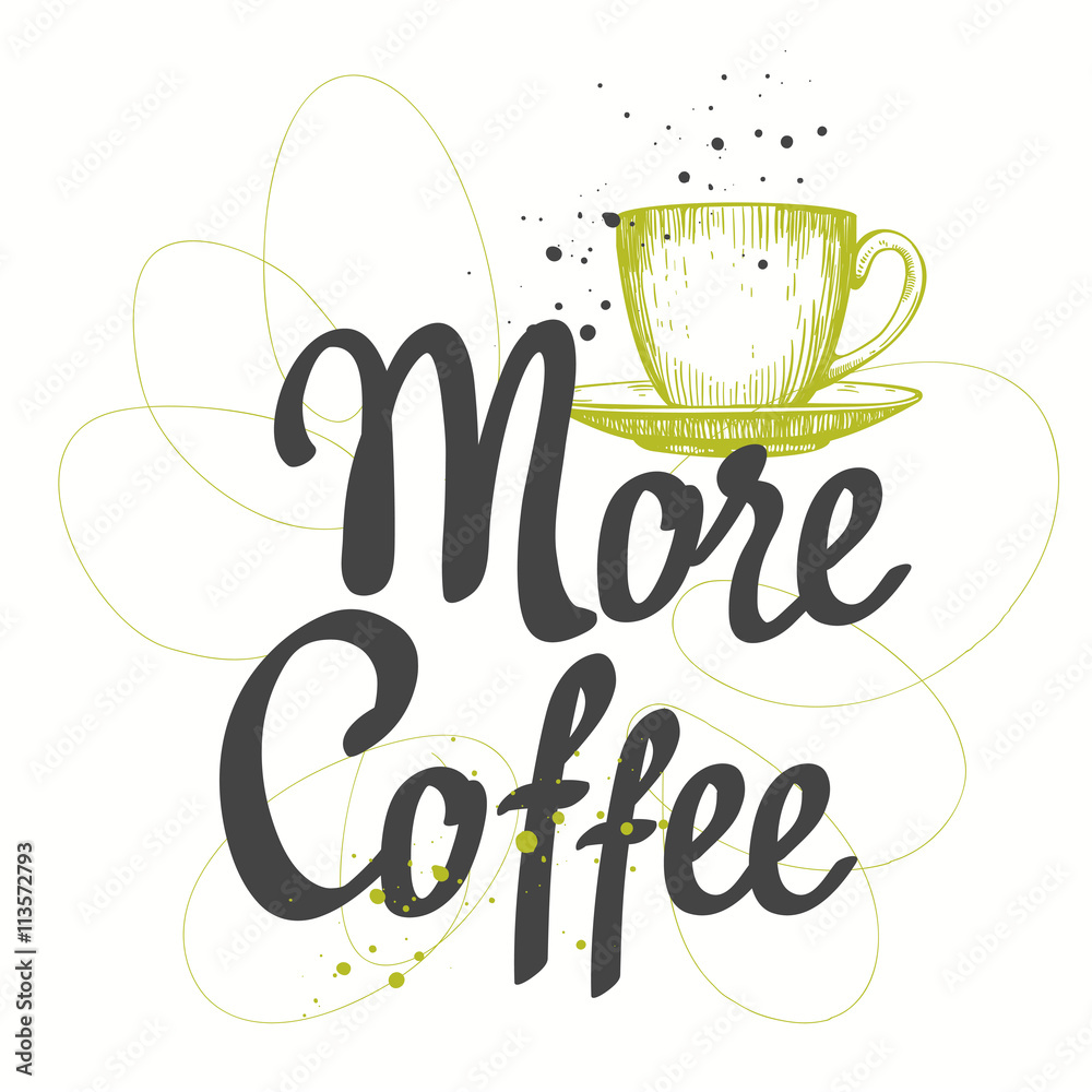 Naklejka premium Vector illustration with cup of coffee. 