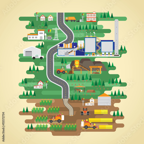biomass energy in flat design